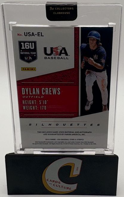 2019 Panini USA Baseball Stars & Stripes Silhouettes Dylan Crews Patch Auto 1/1