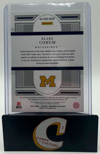 2024 Panini National Treasures Collegiate Blake Corum RPA /75