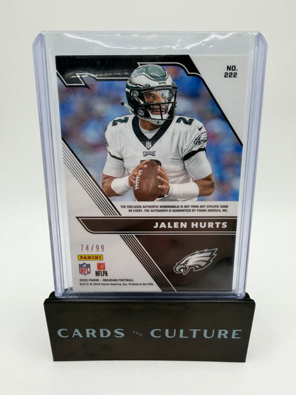 2020 Panini Obsidian Jalen Hurts Orange RPA /99