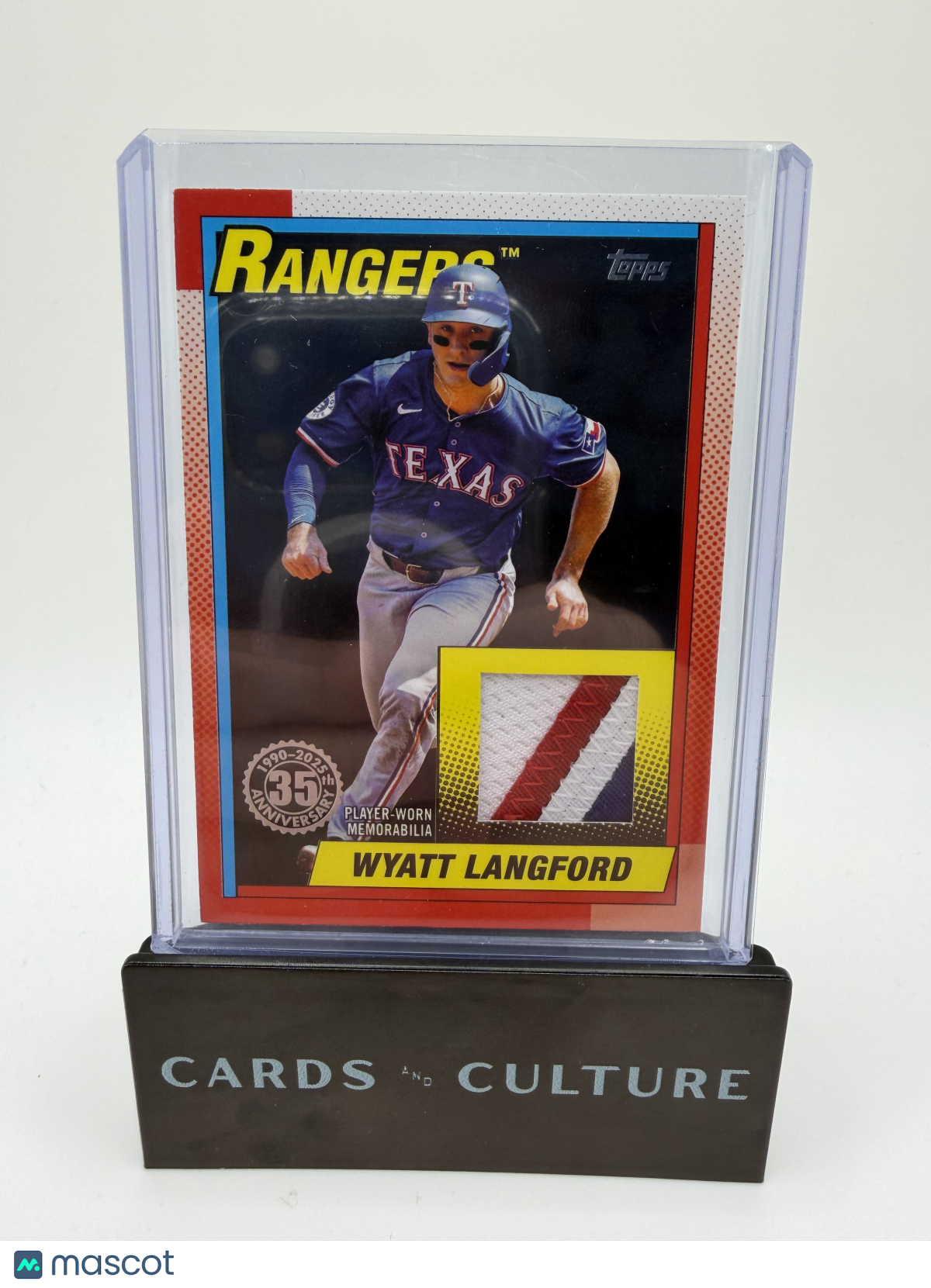 2025 Topps 1990 Topps Baseball Relic Wyatt Langford 08/10 Relic Patch