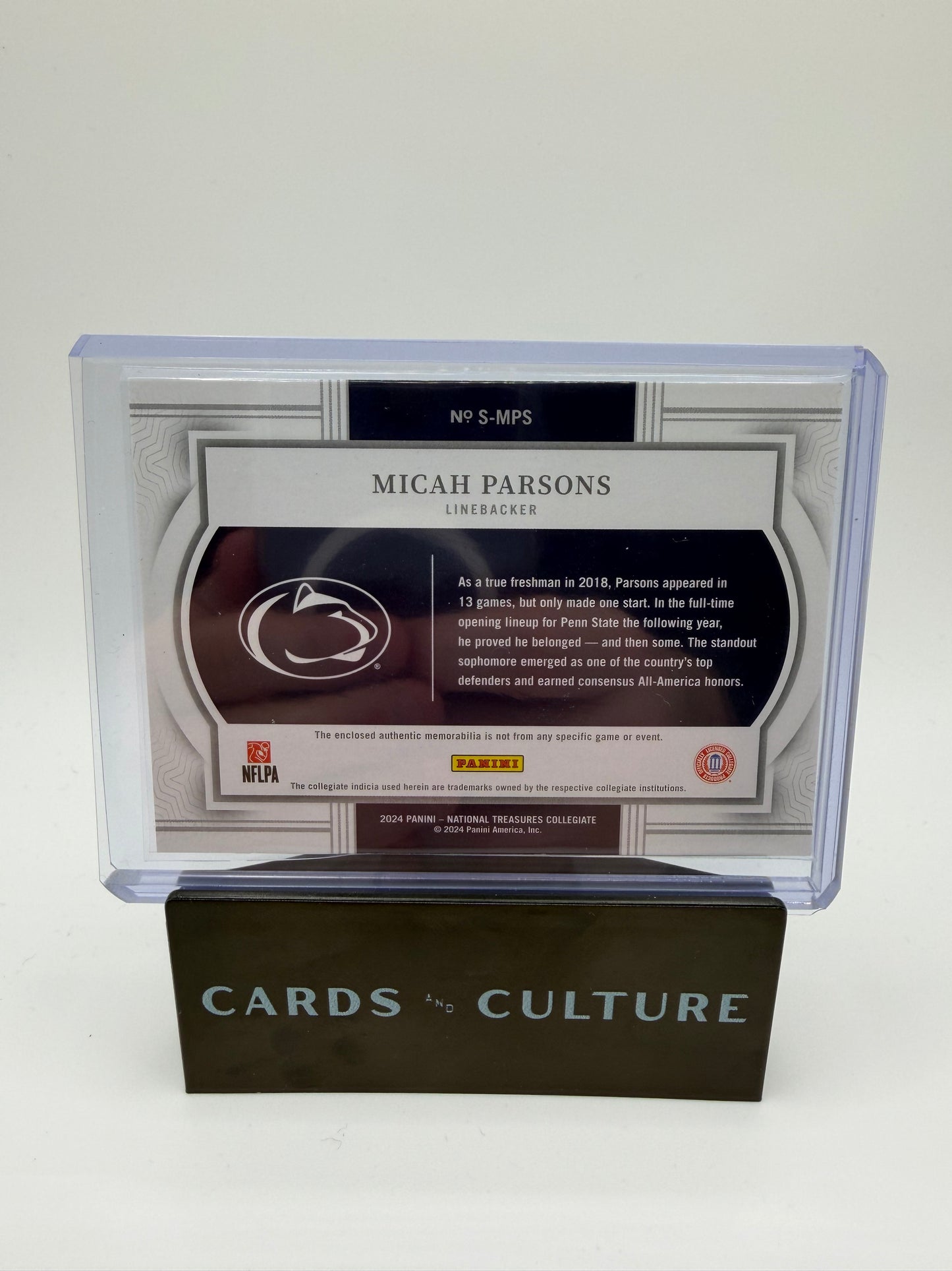 2024 Panini National Treasures Collegiate Micah Parsons Patch 4/5