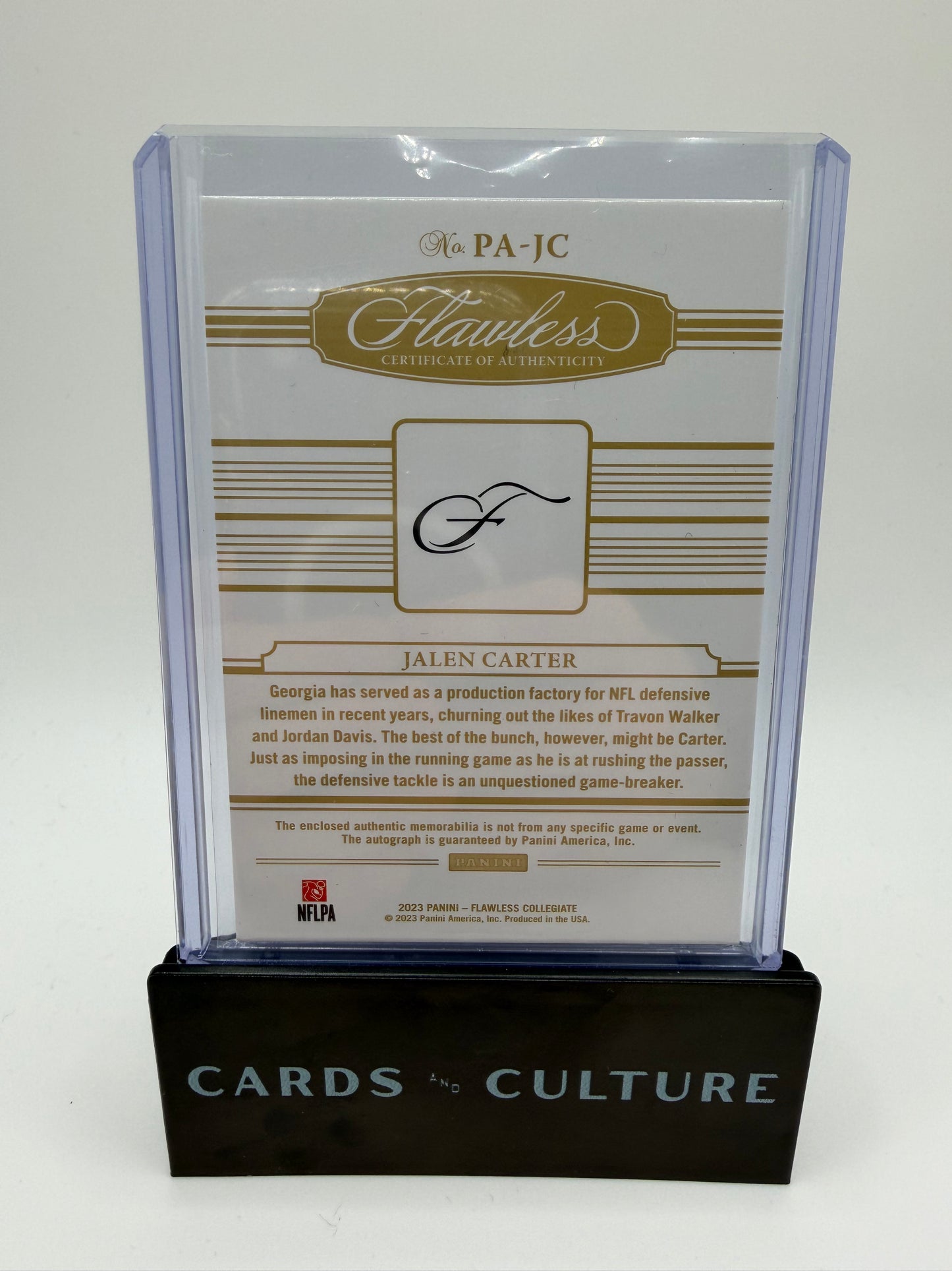 2023 Panini Flawless Collegiate Jalen Carter /25 RPA