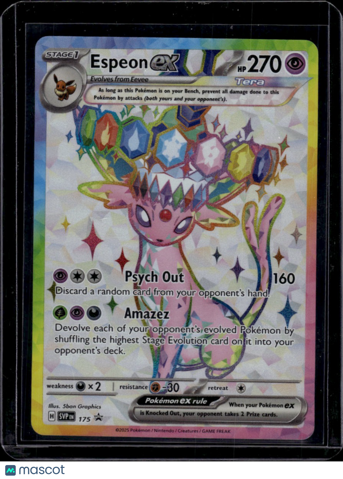 Nintendo 2025 Pokemon Scarlet & Violet Stellar Crown Espeon EX Tera