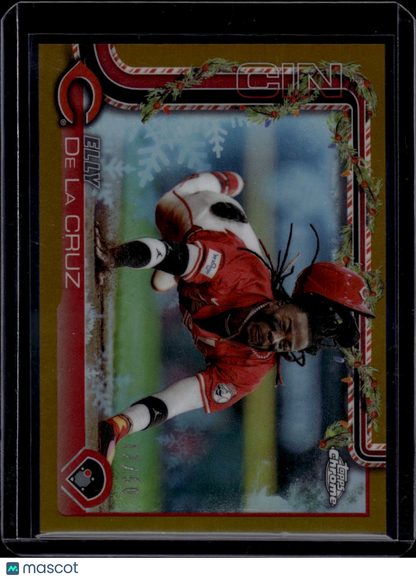 2025 Topps Chrome Holiday Elly De La Cruz Gold /50