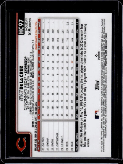 2025 Topps Chrome Holiday Elly De La Cruz Gold /50