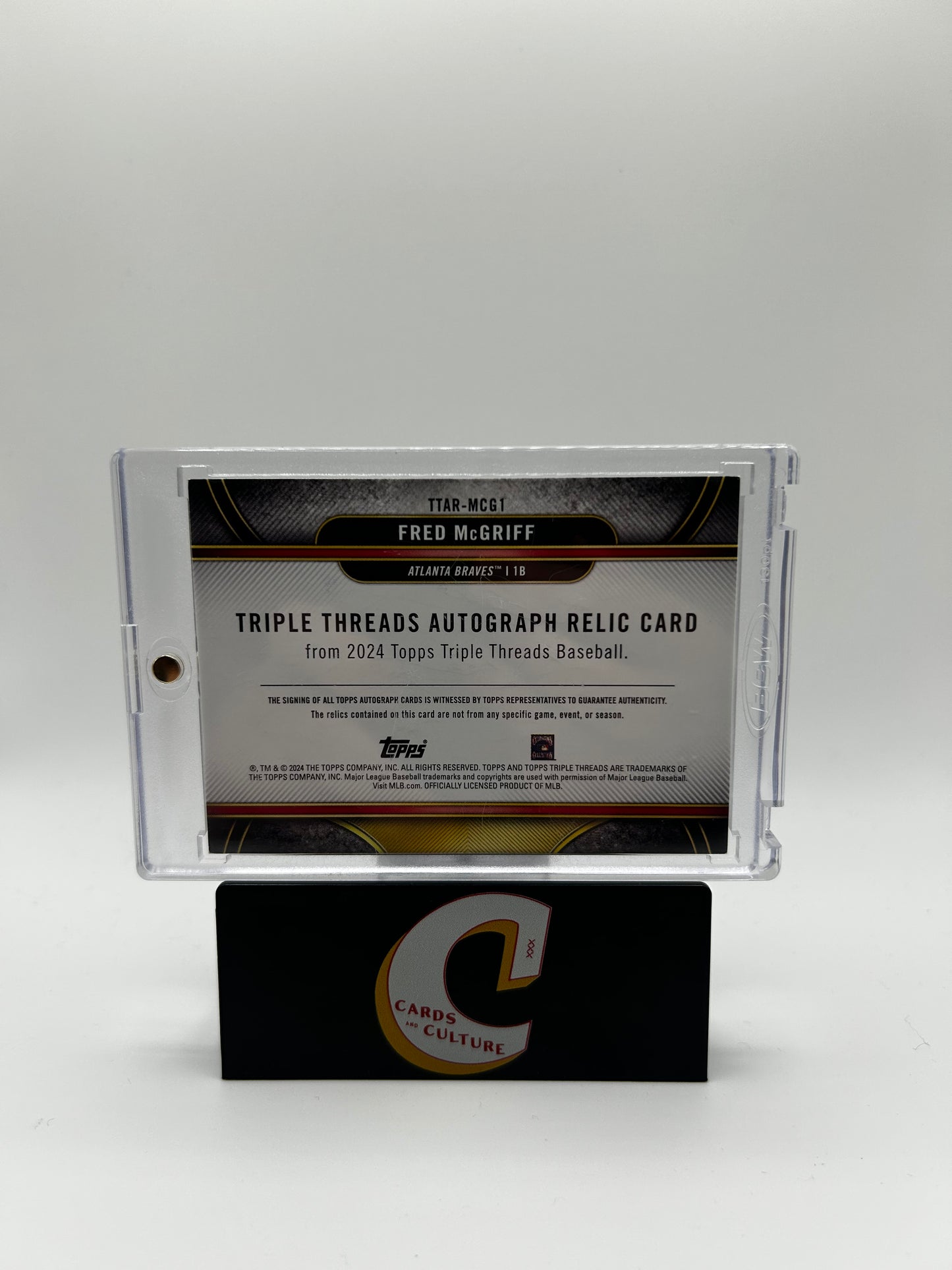 2024 Topps Triple Threads Fred McGriff Game-Used Memorabilia Auto Relic Card /9