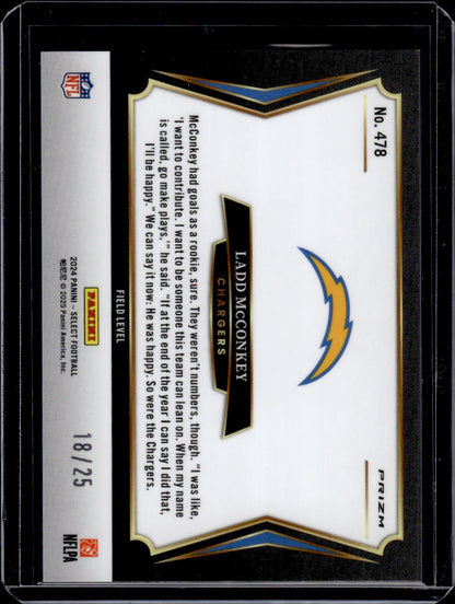 2025 Panini Select Football Field Level Ladd McConkey Tie-Dye /25 RC