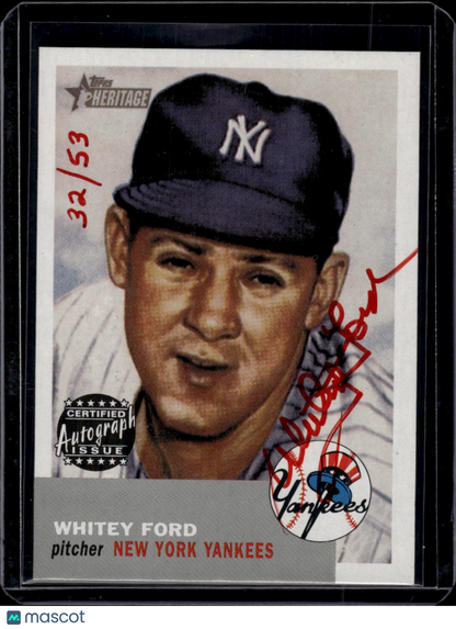 2002 Topps Heritage Whitey Ford /53 Certified Autograph Issue