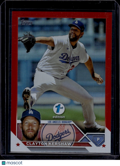 2023 Topps Series One 1st Edition Clayton Kershaw Red 1st Edition /50