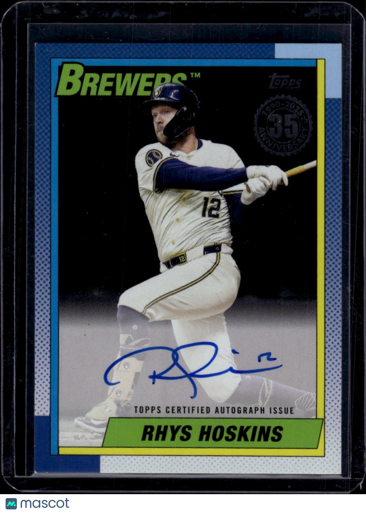 2025 Topps Baseball 1990 Topps Baseball Autograph Card Rhys Hoskins 08/10