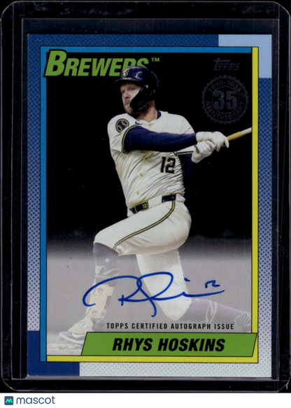 2025 Topps Baseball 1990 Topps Baseball Autograph Card Rhys Hoskins 08/10