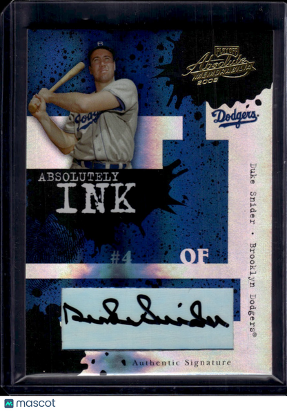 2005 Playoff Absolute Memorabilia Absolutely Ink Duke Snider Authentic Signature
