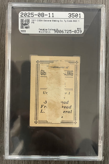 1911 General Baking Co. (D304) Ty Cobb SGC 1