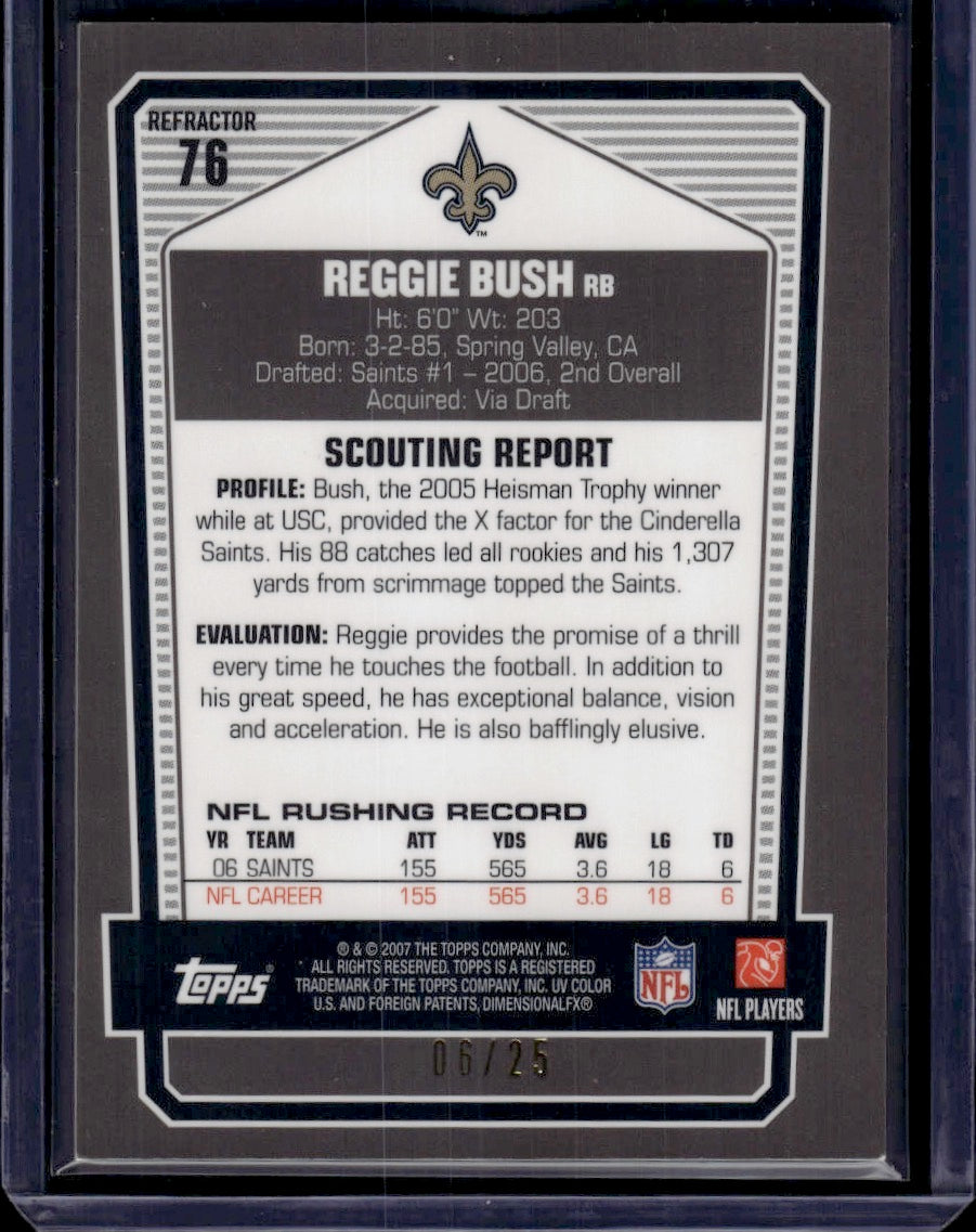 2007 Topps DPP Reggie Bush Gold Refractor /25 RARE