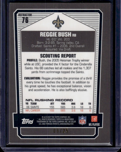 2007 Topps DPP Reggie Bush Gold Refractor /25 RARE