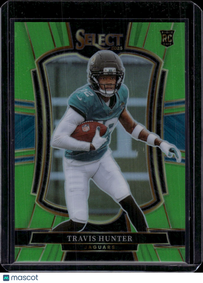 2025 Panini Select Premier Level Travis Hunter Neon Green RC 12/49 NUMBER MATCH