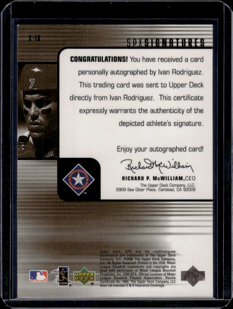 2000 Upper Deck SPx Signatures Ivan Rodriguez /