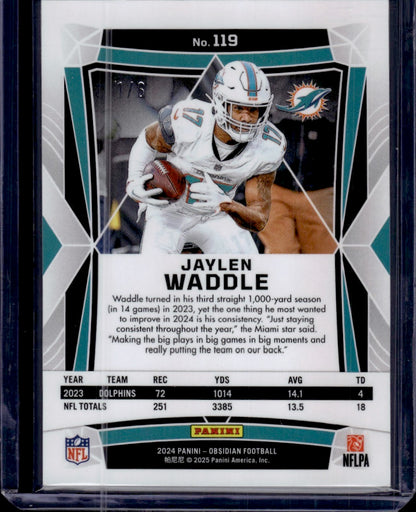 2025 Panini Obsidian Jaylen Waddle Green Contra 1/6