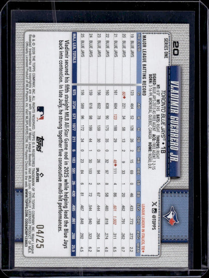 2026 Topps Series One Vladimir Guerrero Jr. Orange /25