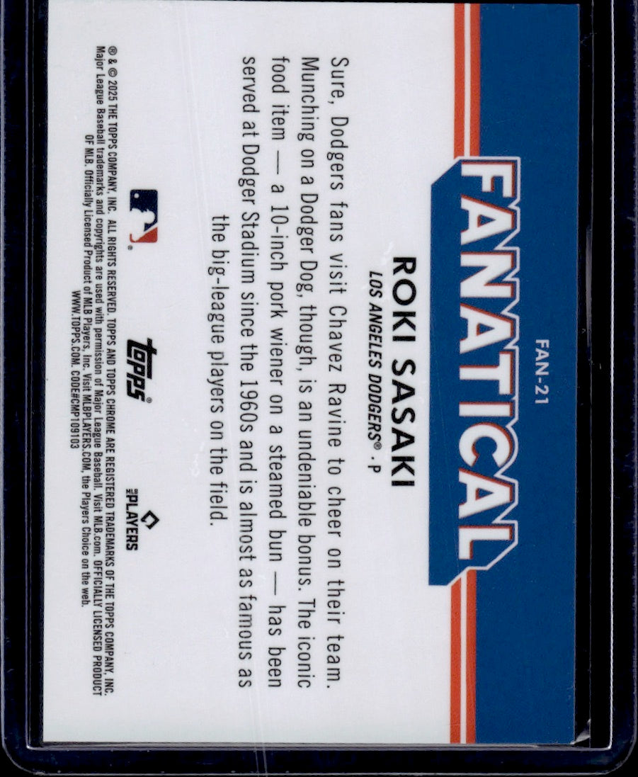 2025 Topps Chrome Fanatical Roki Sasaki RC
