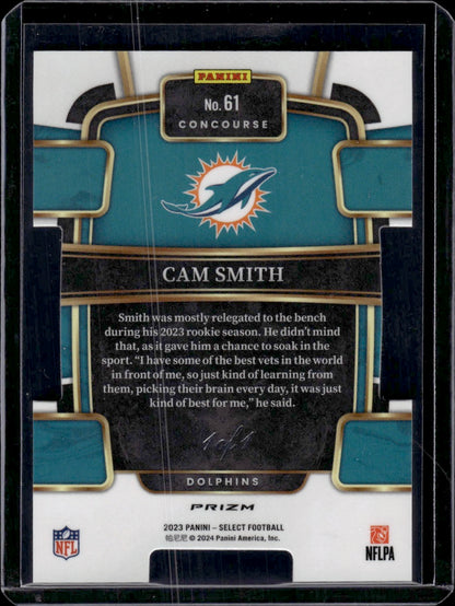 2024 Panini Select Football Concourse Cam Smith Black Die Cut 1/1 RC
