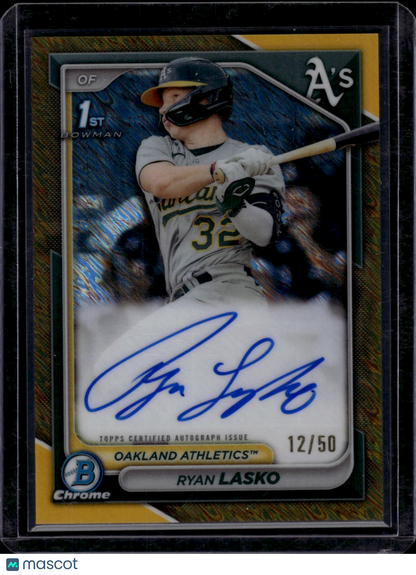 2024 Bowman Chrome Ryan Lasko Gołd Shimmer 12/50 1st Bowman Auto
