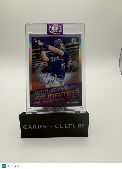 2022 Topps Archives Signature Series Cal Raleigh Refractor /60 RC Auto