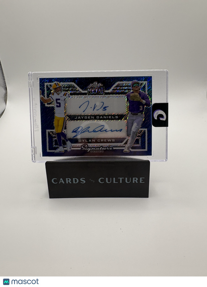 2024 Leaf Metal Signature Series Dylan Crews Jayden Daniels Blue Shimmer 1/1
