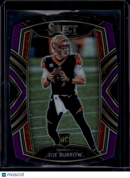 2021 Panini Select Joe Burrow Purple Die Cut RC