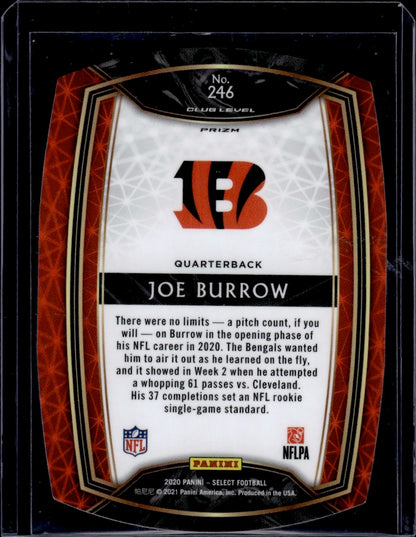 2021 Panini Select Joe Burrow Purple Die Cut RC