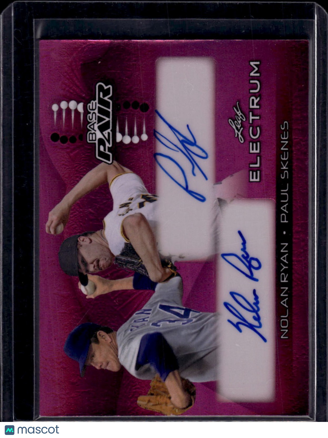 2024 Leaf Electrum Base Pair Paul Skenes Nolan Ryan Purple Dual Autograph /10