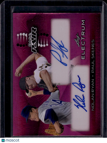 2024 Leaf Electrum Base Pair Paul Skenes Nolan Ryan Purple Dual Autograph /10