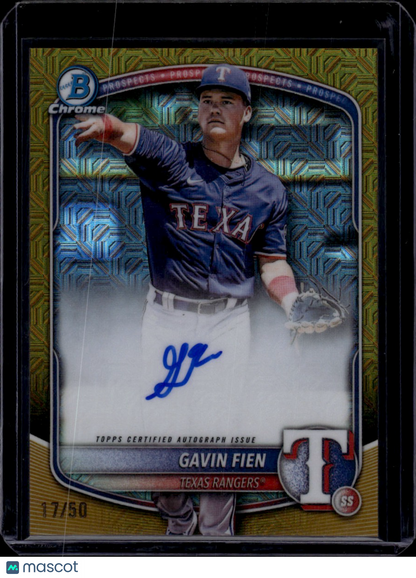 2025 Topps Bowman Chrome Gavin Fien Gold Mojo Refractor Auto /50