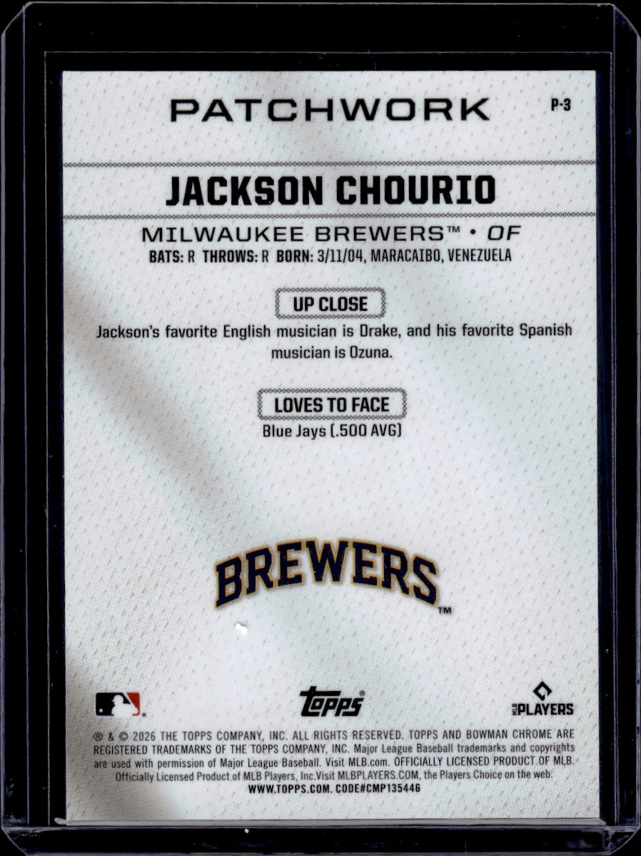 2026 Bowman Jackson Chourio Patchwork CASE HIT