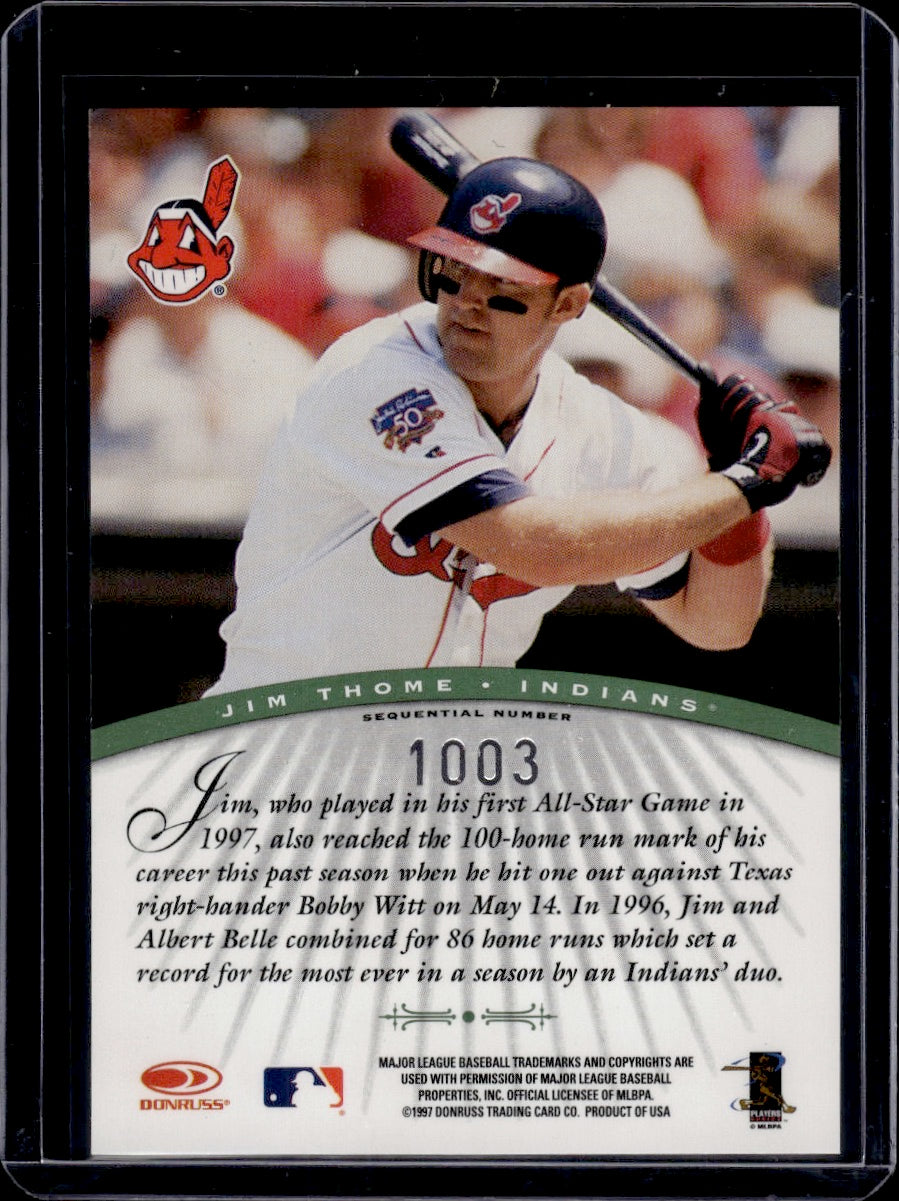 1997 Donruss Signature Series Millennium Marks Jim Thome