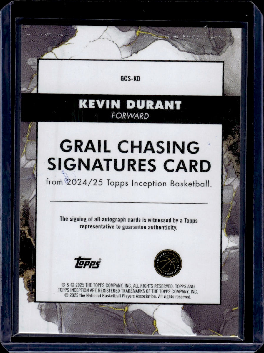 2025 Topps Inception Grail Chasing Signatures Kevin Durant 45/50