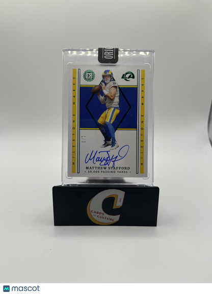 2022 Panini Encased Originals Milestone Marks Matthew Stafford 1/3 On Card Auto