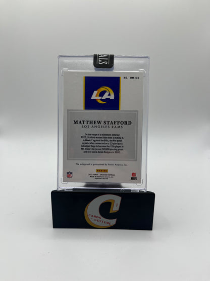 2022 Panini Encased Originals Milestone Marks Matthew Stafford 1/3 On Card Auto