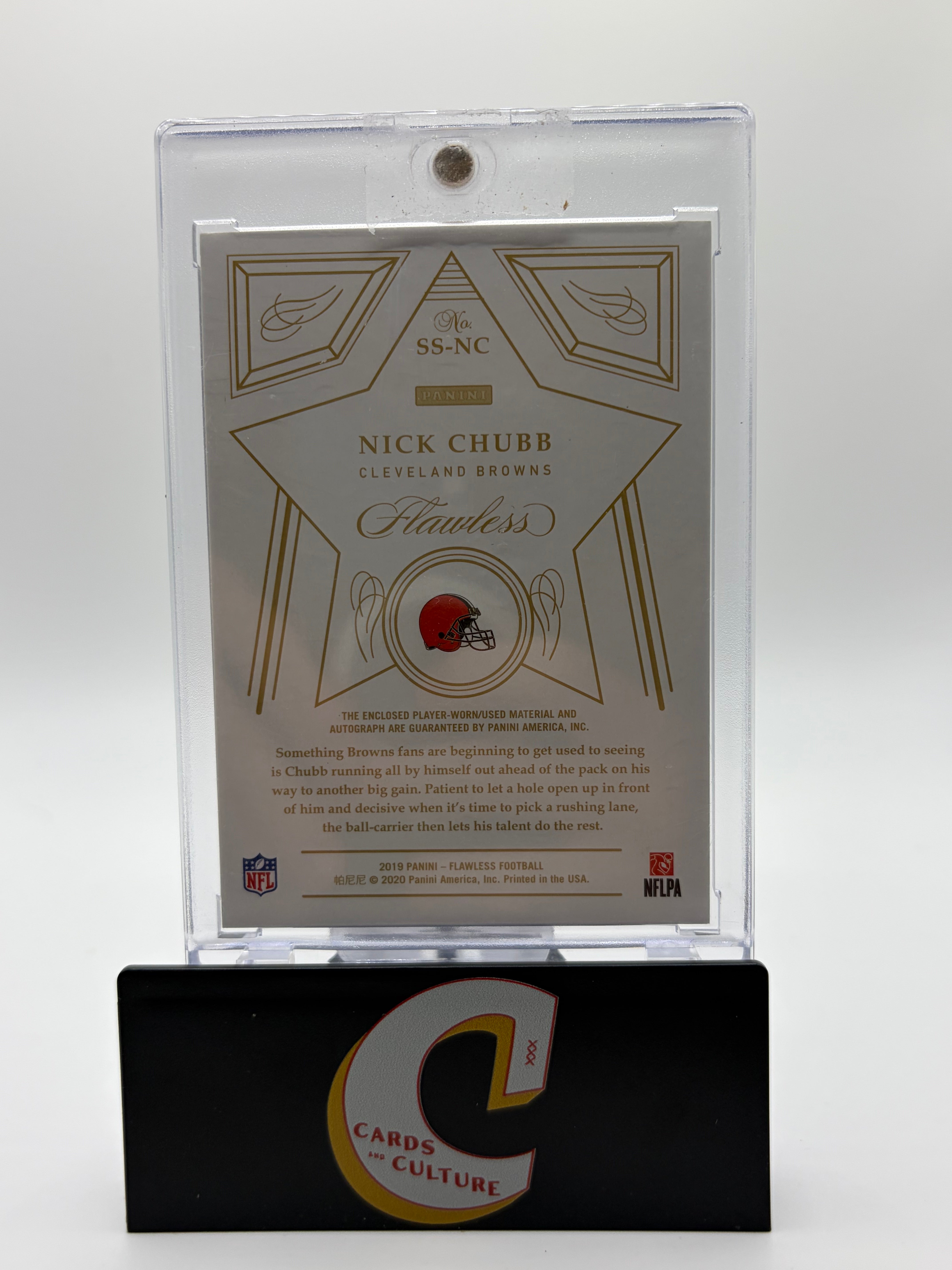 2020 Panini Flawless Star Swatch Signatures Nick Chubb 03/20 Patch Auto