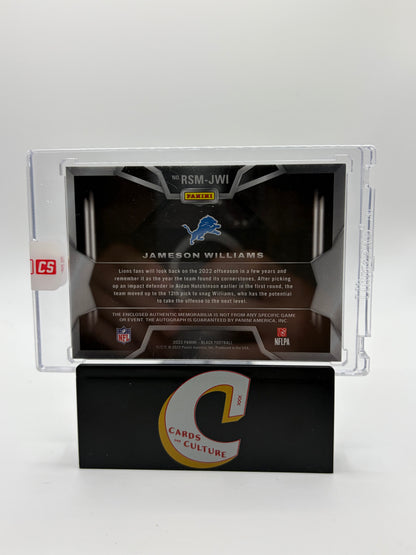 2022 Panini Black Football Jameson Williams Autograph 09/25 Dual Patch RC