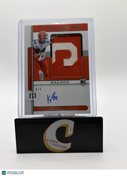 2021 Panini National Treasures Collegiate Kyle Pitts Green RPA 5/5