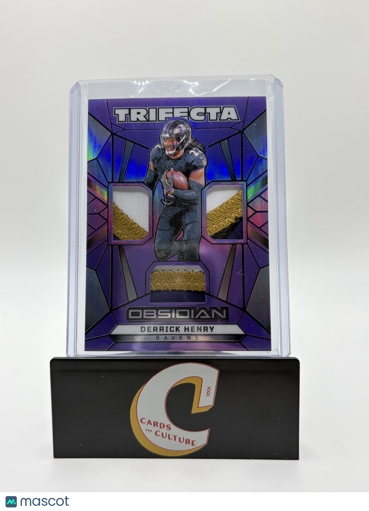 2025 Panini Obsidian Trifecta Derrick Henry Purple Contra Triple Patch /49