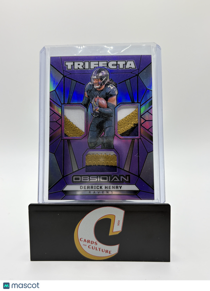 2025 Panini Obsidian Trifecta Derrick Henry Purple Contra Triple Patch /49