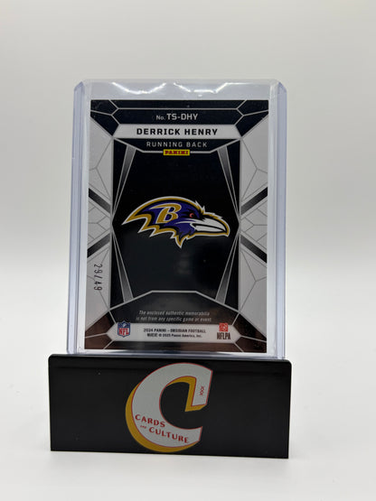 2025 Panini Obsidian Trifecta Derrick Henry Purple Contra Triple Patch /49