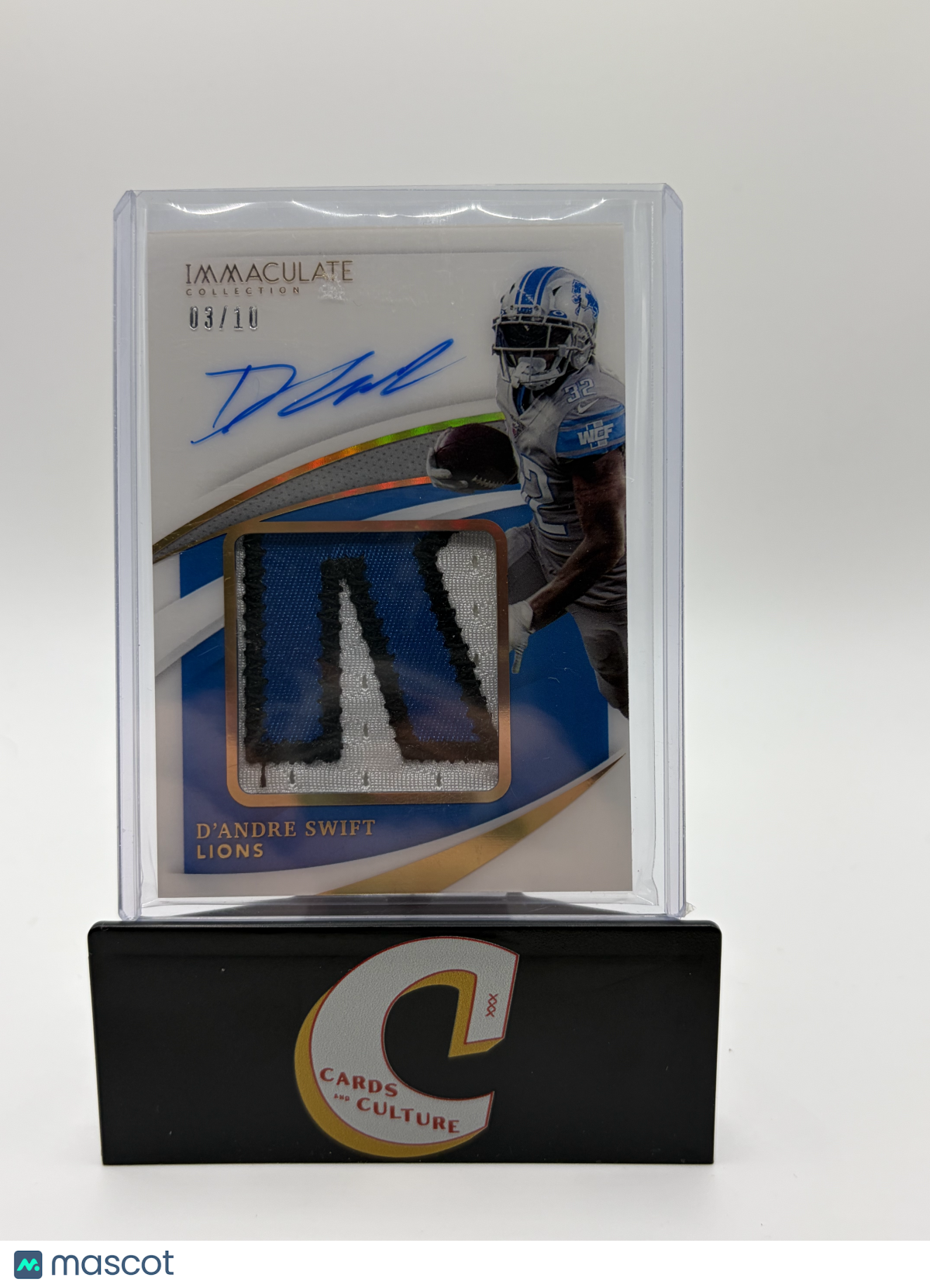 2021 Panini Immaculate Collection D'Andre Swift /10 Patch Auto