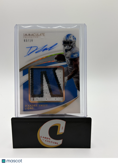 2021 Panini Immaculate Collection D'Andre Swift /10 Patch Auto