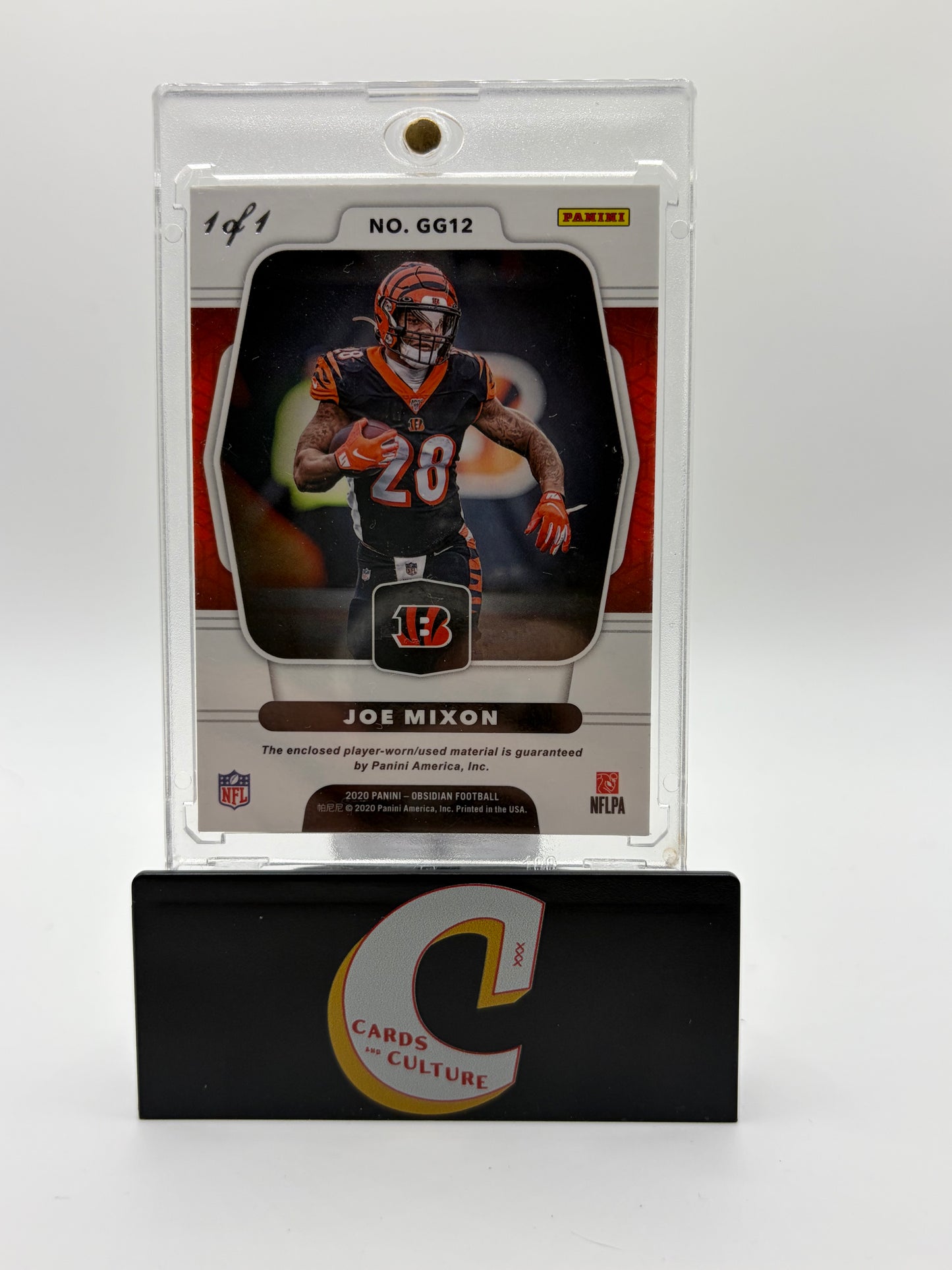 2020 Panini Obsidian Galaxy Gear Joe Mixon Contra Patch Memorabilia 1/1 Swoosh