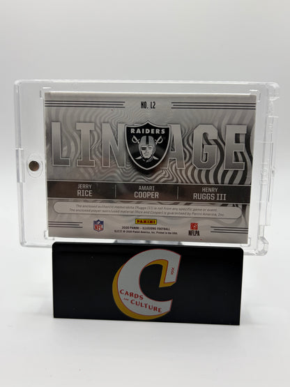 2020 Panini Illusions Lineage Henry Ruggs Jerry Rice Amari Cooper NFL Shield 1/1
