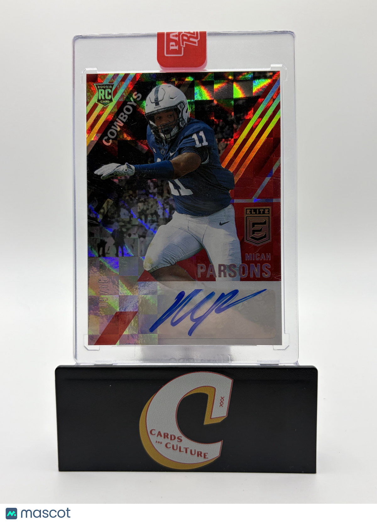 2021 Panini Donruss Elite Micah Parsons Red Prizm 05/75 RC Auto