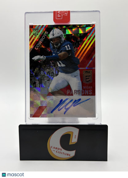 2021 Panini Donruss Elite Micah Parsons Red Prizm 05/75 RC Auto
